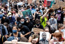 Protesters gather for a rally at Cadman Plaza Park, Thursday, June 4, 2020, in New York.