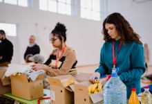 Photo of high school students at food drive