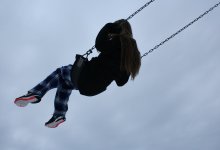 Child swinging on a swing