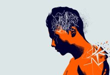 Illustration of a boy with scribbled lines on his head that indicate stress and anxiety.